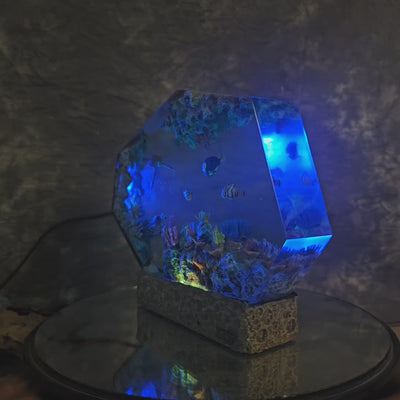 Nemo Fish Turtles Coral Resin Lamp