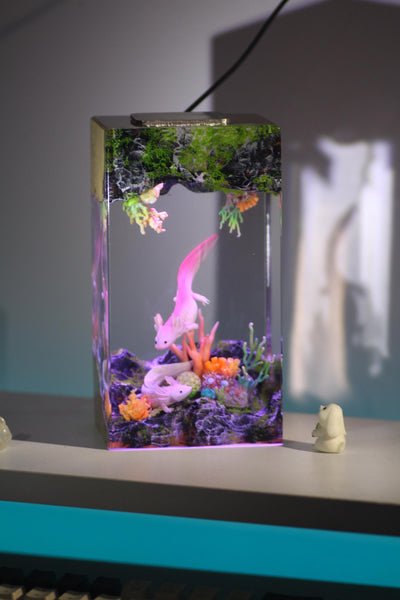 Axolotl resin lamp NEW