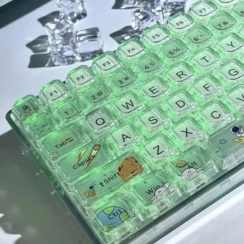 84 Keys Crystal Transparent Keycaps