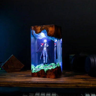 Tra.fal.gar D. Water Law Epoxy Resin Wood Lamp