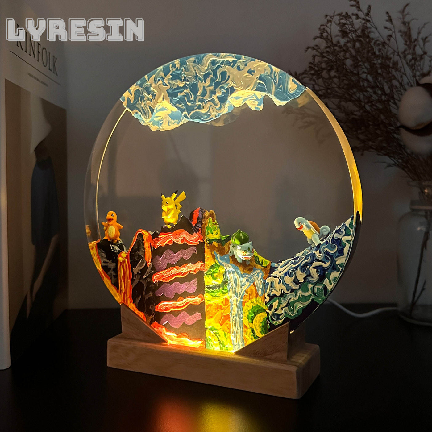 Custom Pi.kachu Pok.emon Epoxy Lamp