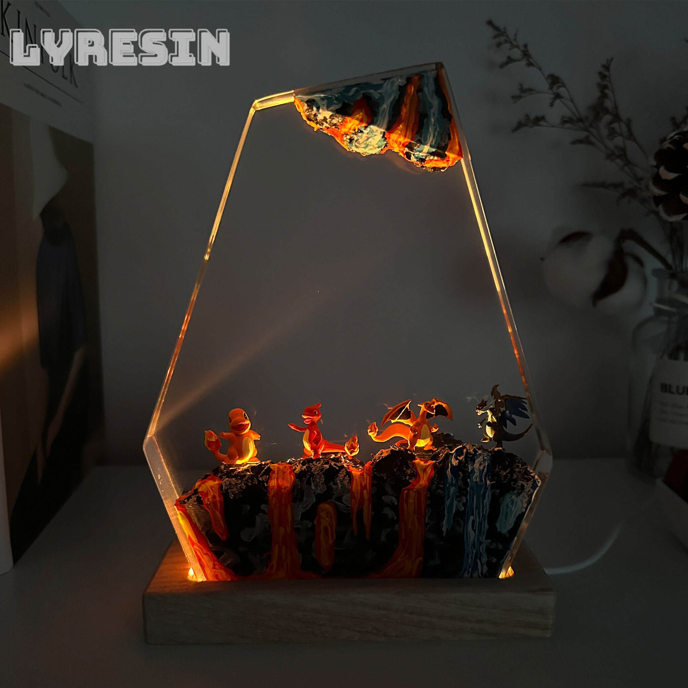 Charm.ander and Char.izard Resin Lamp