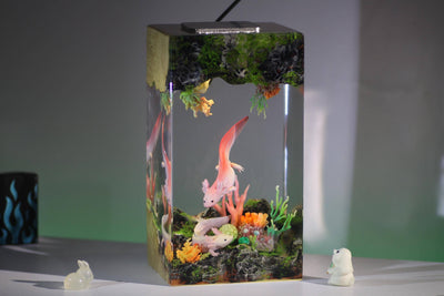 Axolotl resin lamp NEW