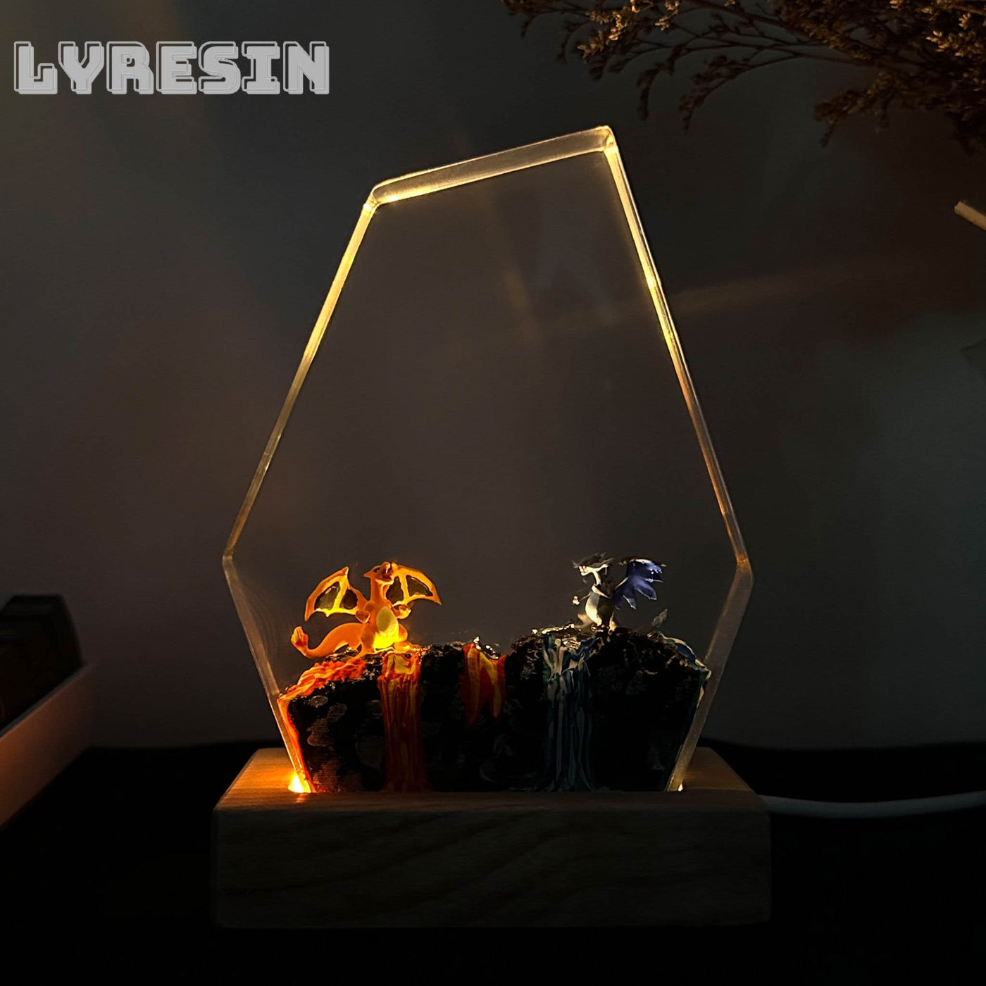 Charm.ander and Char.izard Resin Lamp