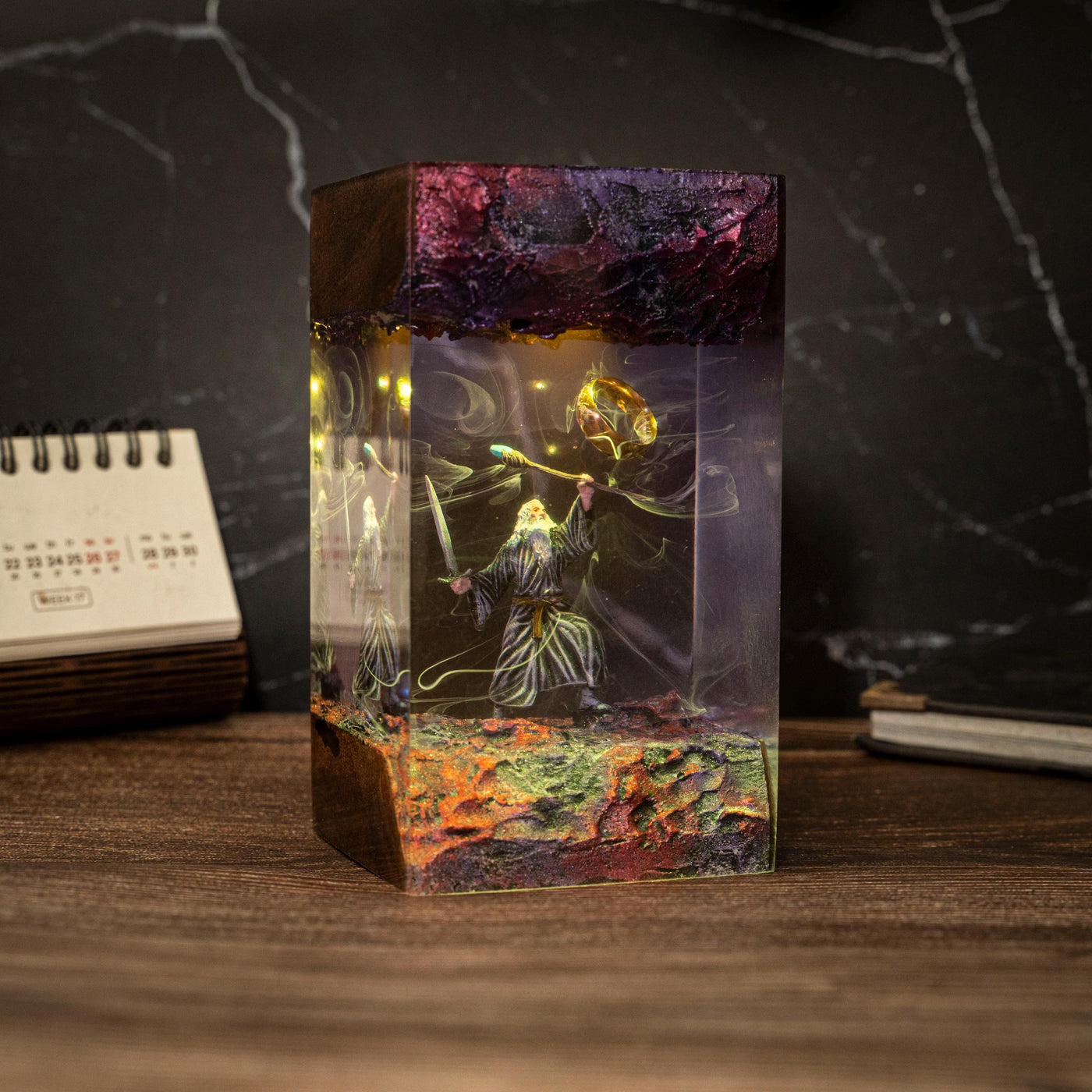 Grey Wizard Resin Lamp 2