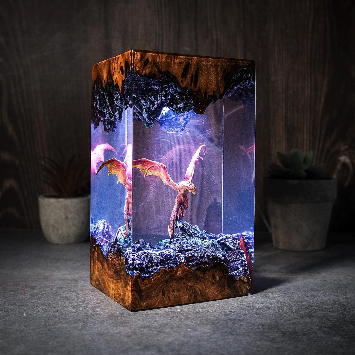 Fire Dragon Diorama Resin Lamp