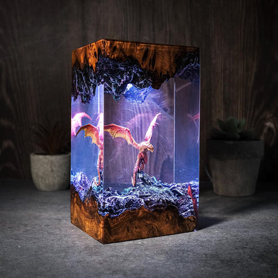 Fire Dragon Diorama Resin Lamp