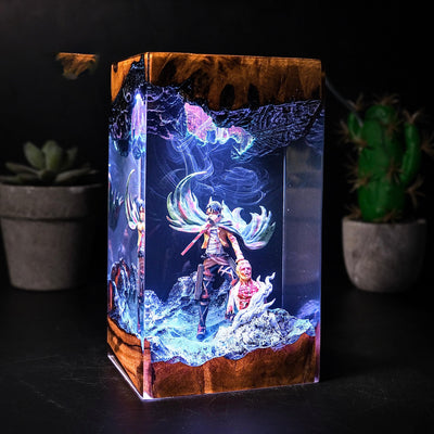 Levi Resin Wood Lamp