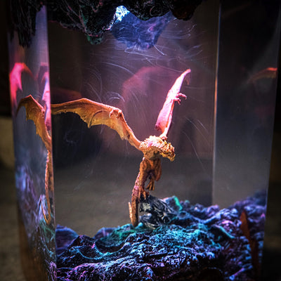 Fire Dragon Diorama Resin Lamp