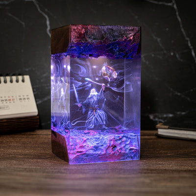 Grey Wizard Resin Lamp 2