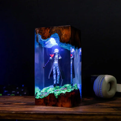Tra.fal.gar D. Water Law Epoxy Resin Wood Lamp