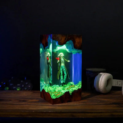 Tra.fal.gar D. Water Law Epoxy Resin Wood Lamp