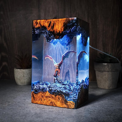 Fire Dragon Diorama Resin Lamp