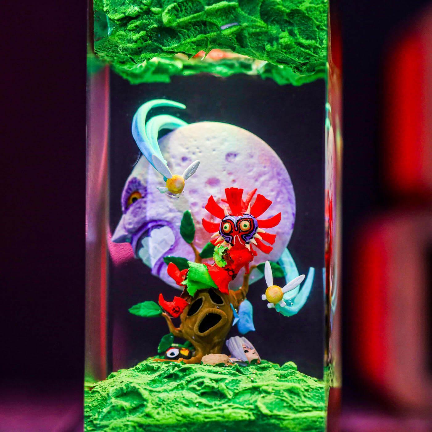 Zelda Skull Kid and Moon Resin Lamp