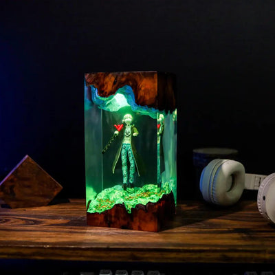 Tra.fal.gar D. Water Law Epoxy Resin Wood Lamp