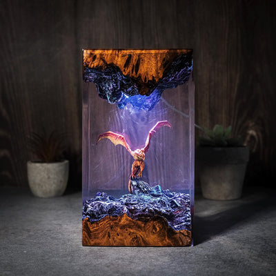 Fire Dragon Diorama Resin Lamp