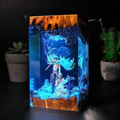 Levi Resin Wood Lamp