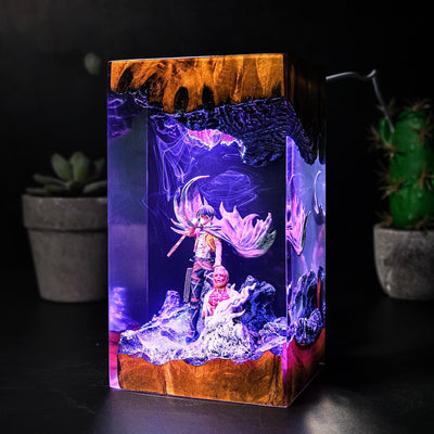 Levi Resin Wood Lamp