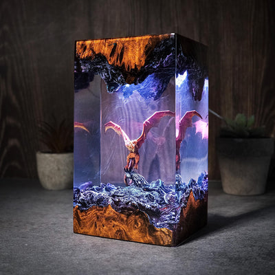 Fire Dragon Diorama Resin Lamp