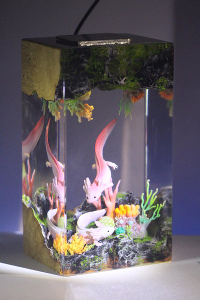 Axolotl resin lamp NEW