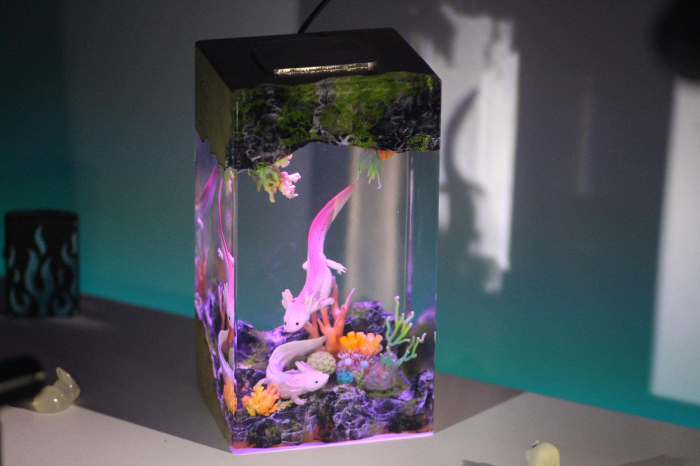 Axolotl resin lamp NEW
