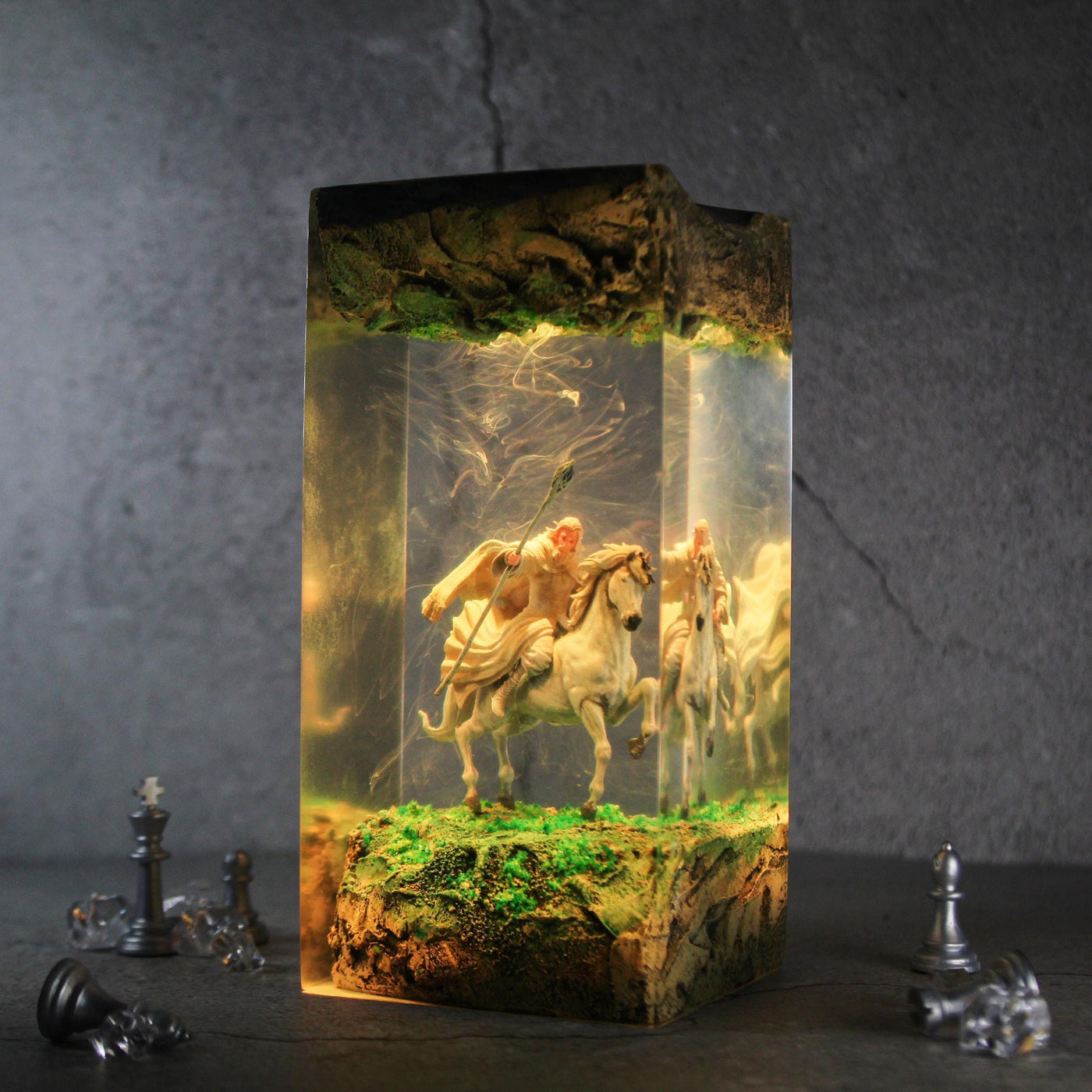Grey Wizard Resin Lamp 2