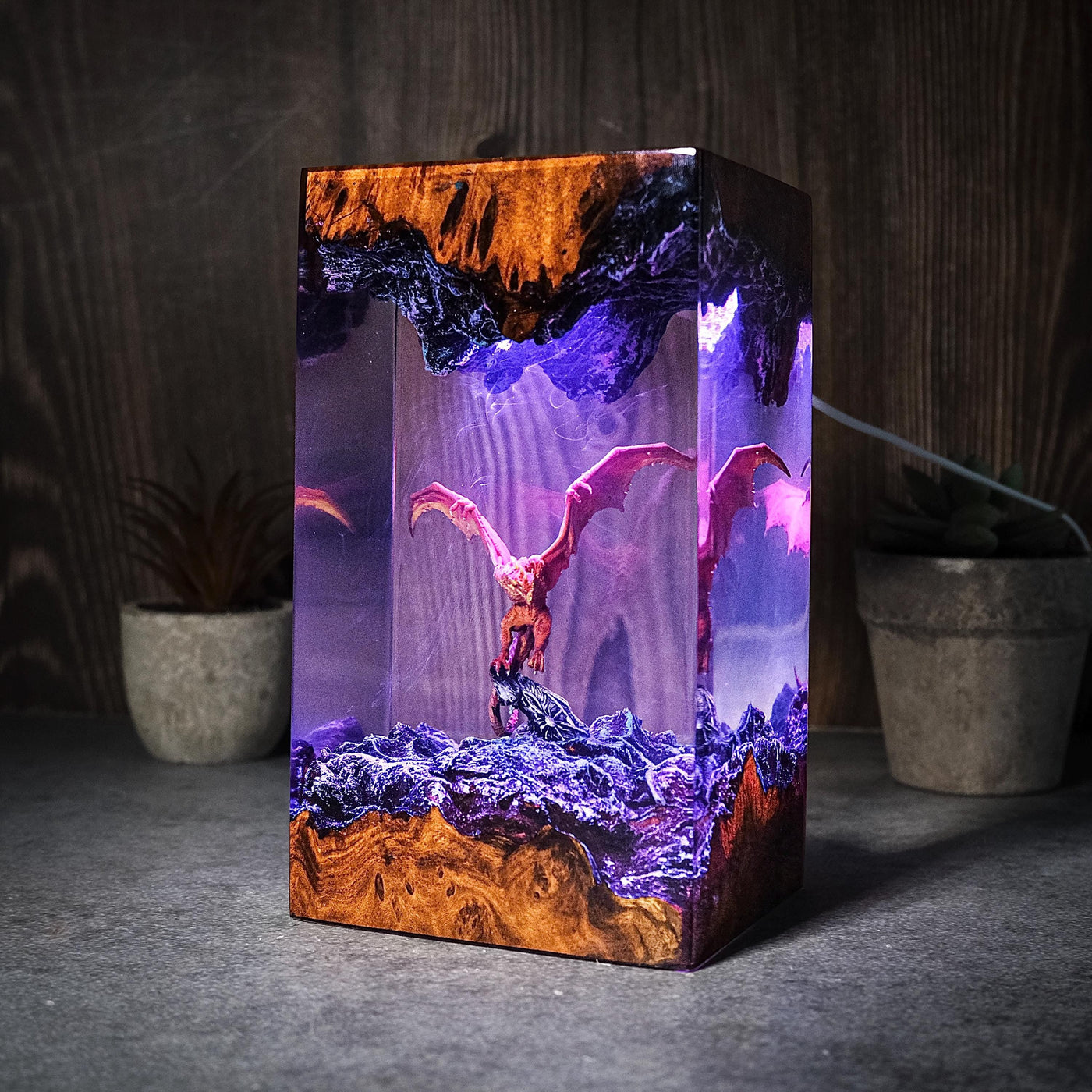 Fire Dragon Diorama Resin Lamp
