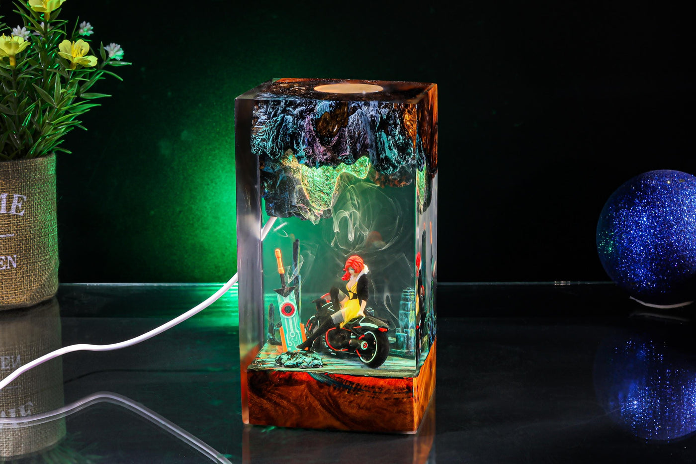 Red from the game Transistor Resin Lamp