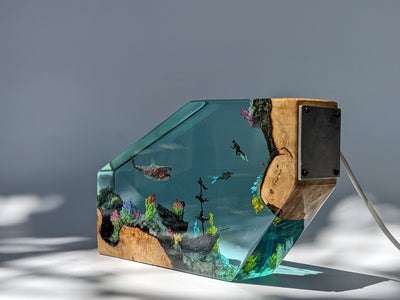 ZOMBIE SHARK RESIN LAMP