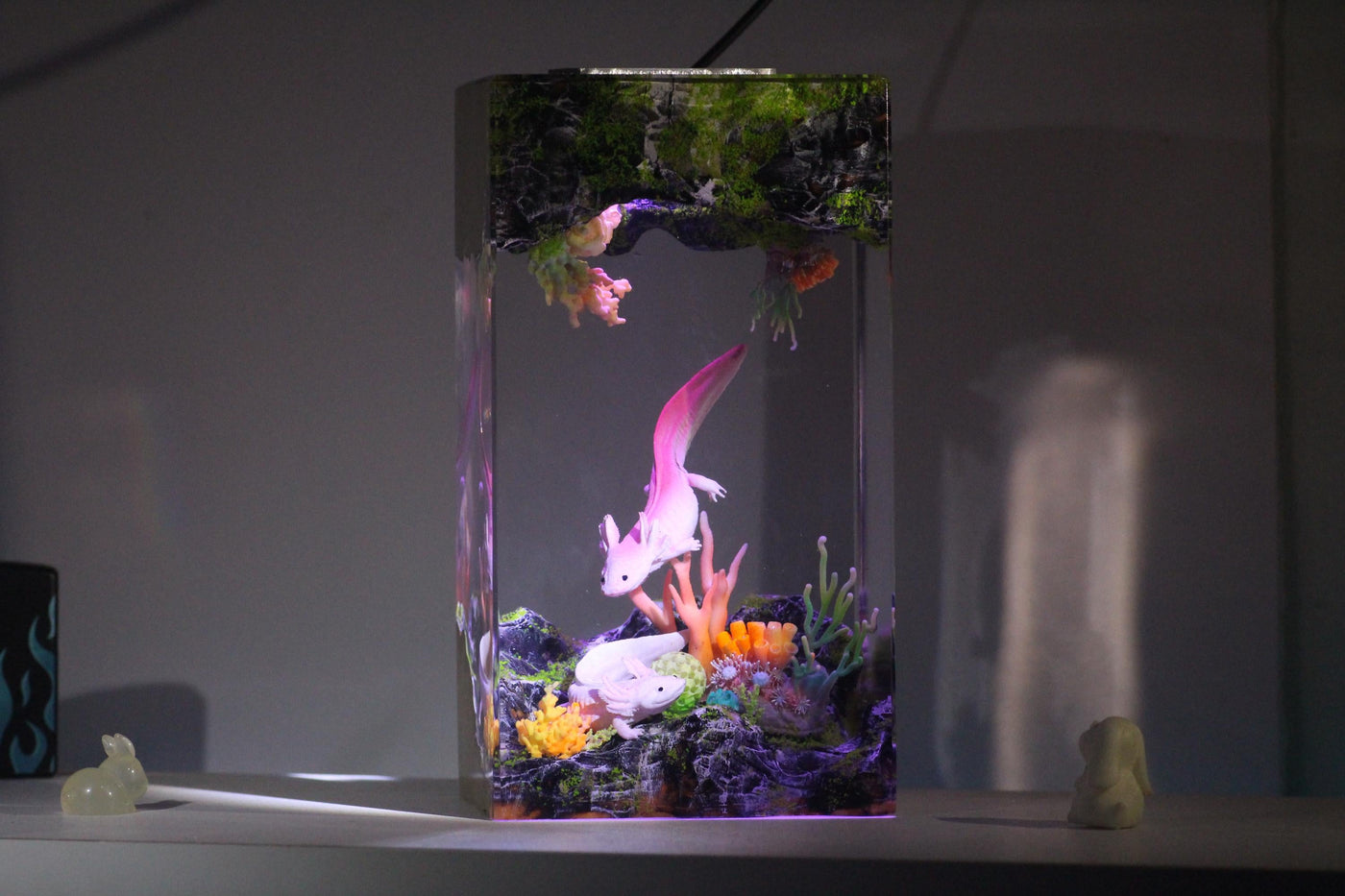 Axolotl resin lamp NEW