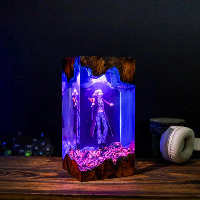 Tra.fal.gar D. Water Law Epoxy Resin Wood Lamp