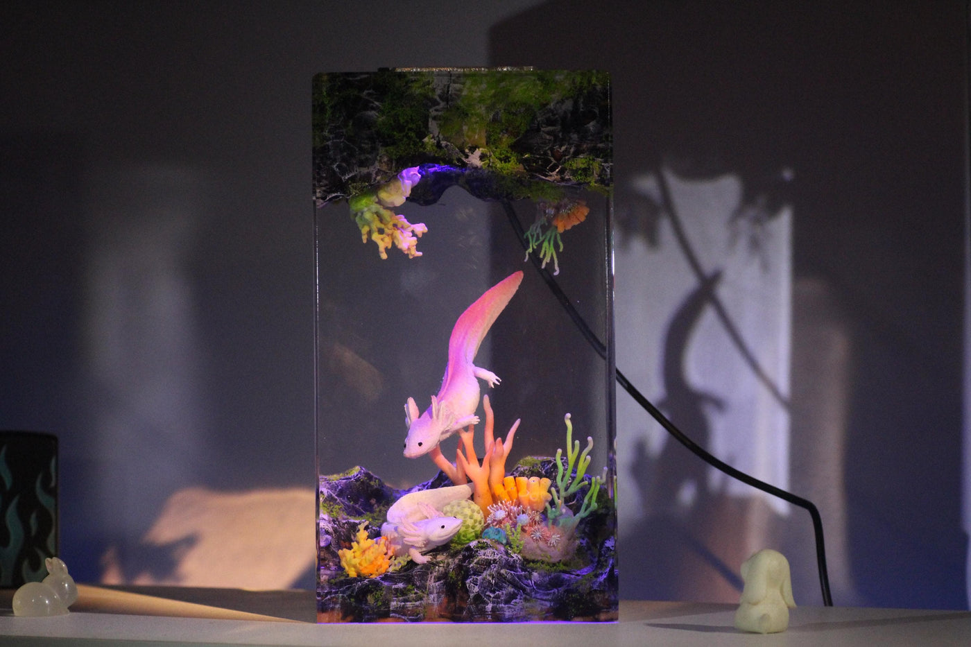 Axolotl resin lamp NEW