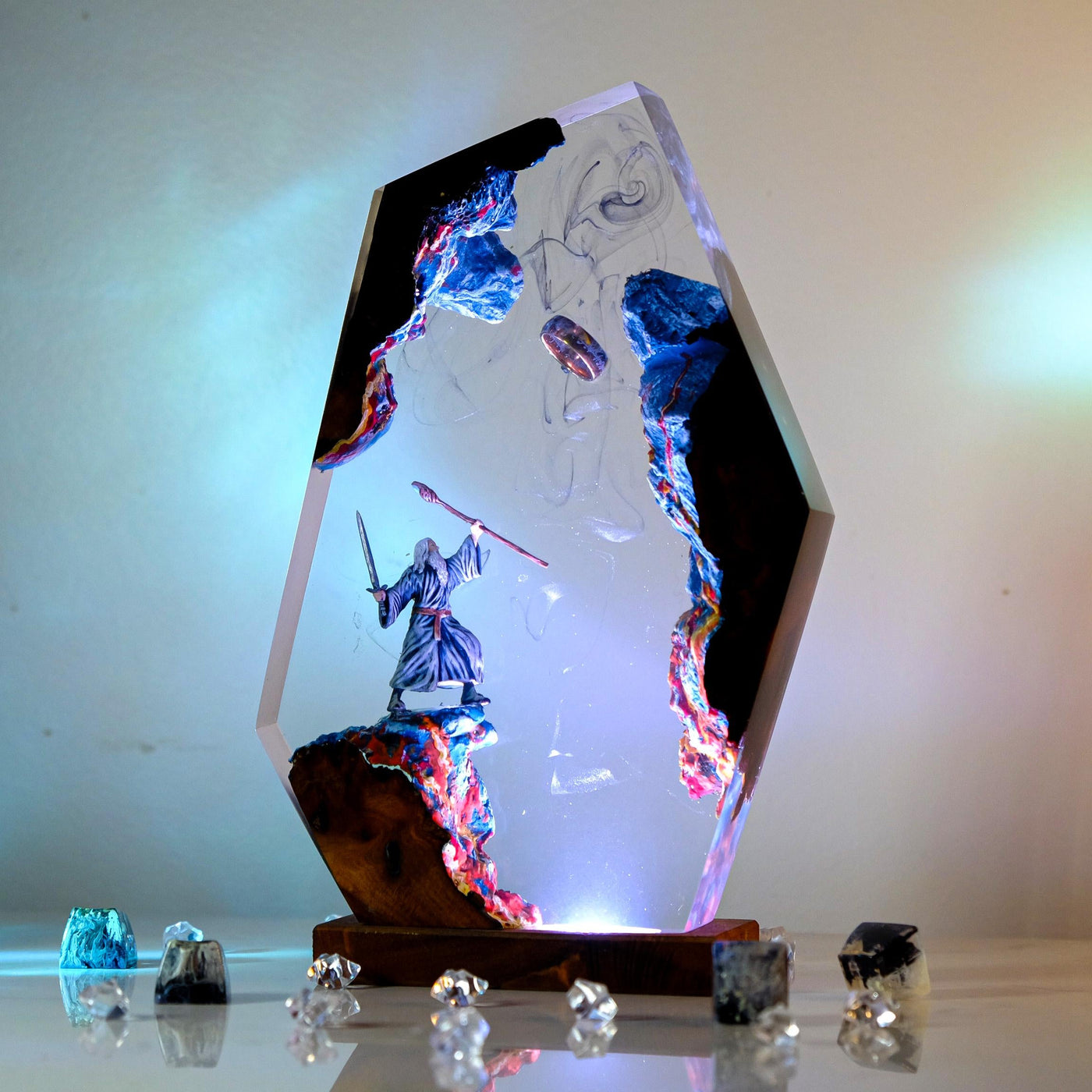 Grey Wizard Resin Lamp 2