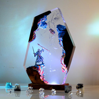 Grey Wizard Resin Lamp 2