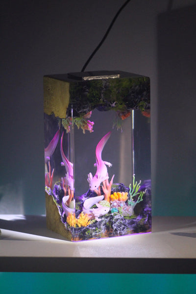 Axolotl resin lamp NEW