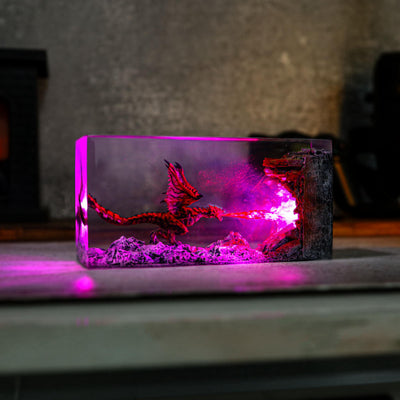 Cuboid Fire Breathing Dragon Night Light