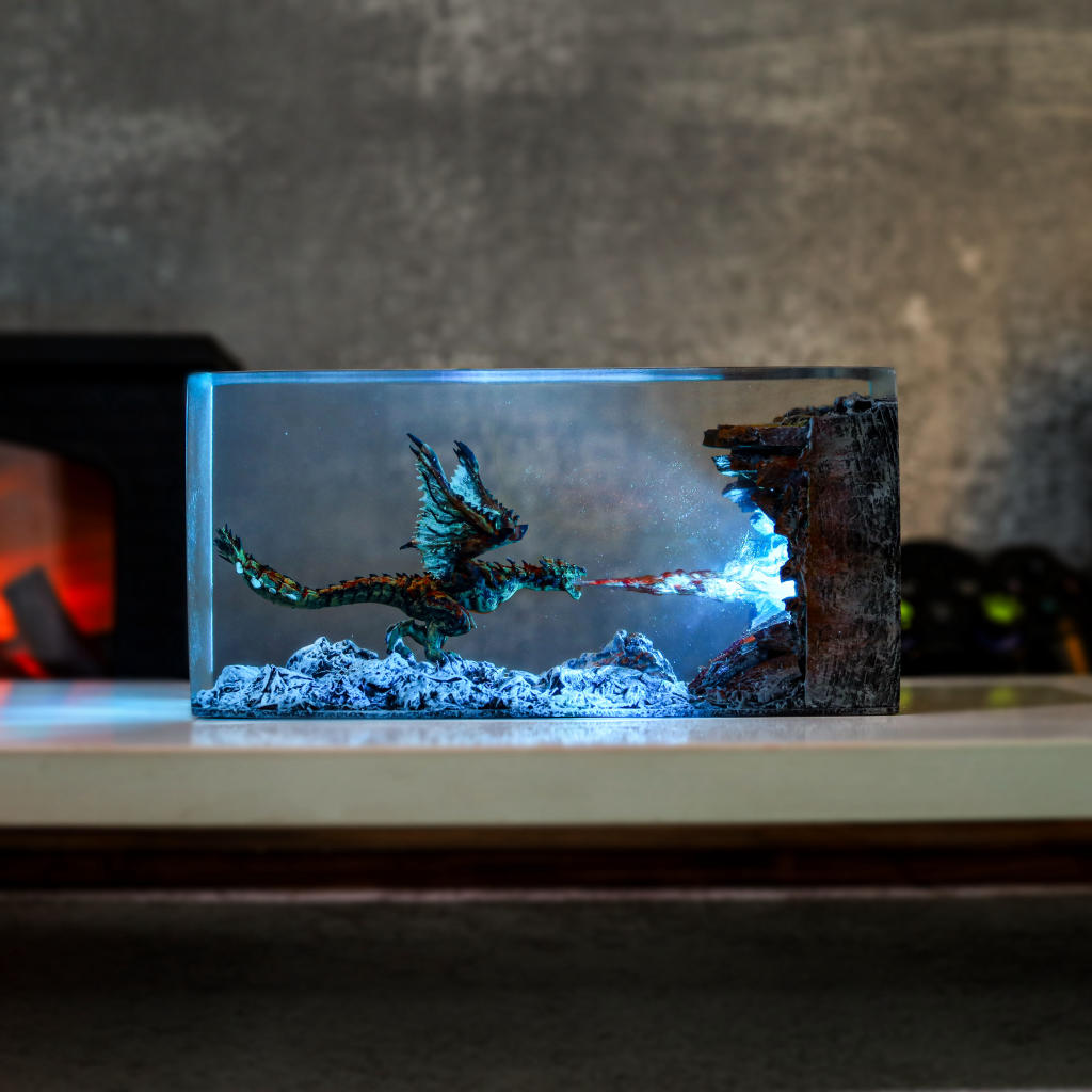 Cuboid Fire Breathing Dragon Night Light