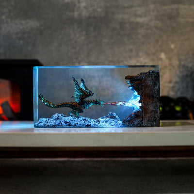 Cuboid Fire Breathing Dragon Night Light