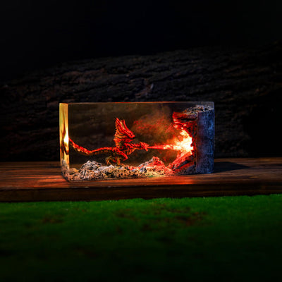Cuboid Fire Breathing Dragon Night Light