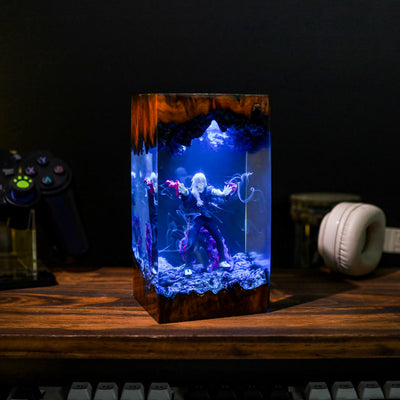Ma,hi.to Anime Epoxy Resin Wood Lamp