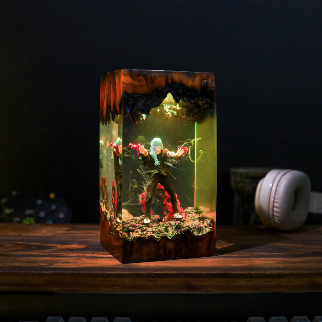 Ma,hi.to Anime Epoxy Resin Wood Lamp