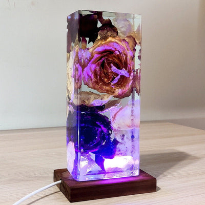 Resin Lamp With Real Flowers