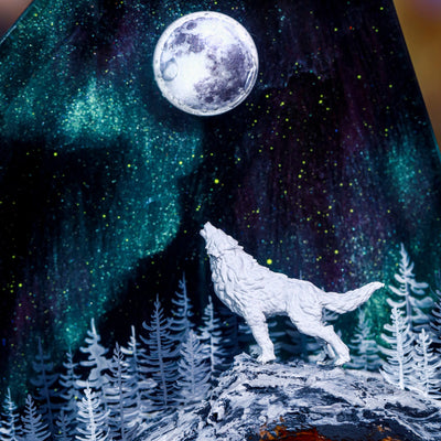 Aurora Borealis Lamp Howling Wolf Northern(SGR)