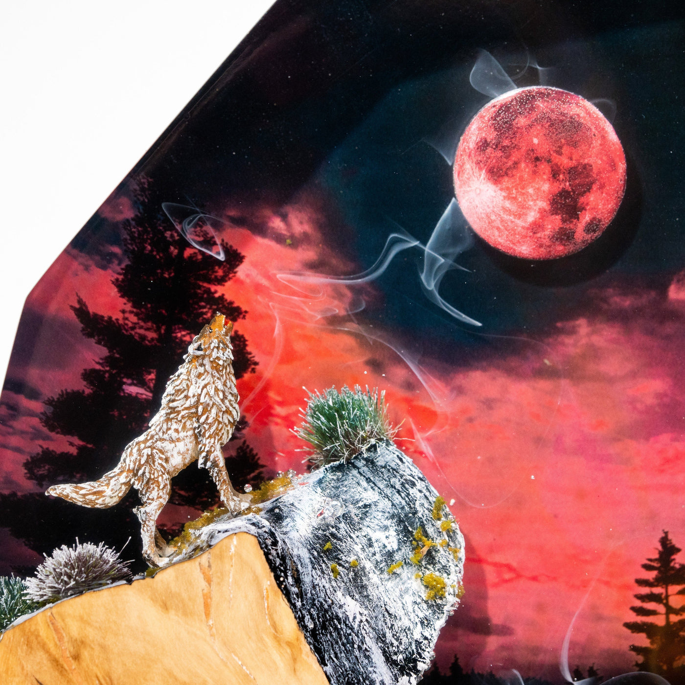 WOLVES in HUNTER'S MOON Night Epoxy Lamp(SGR)