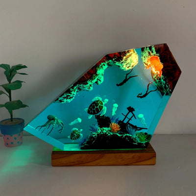 Octopus and Diver Resin Night Lights(OR)