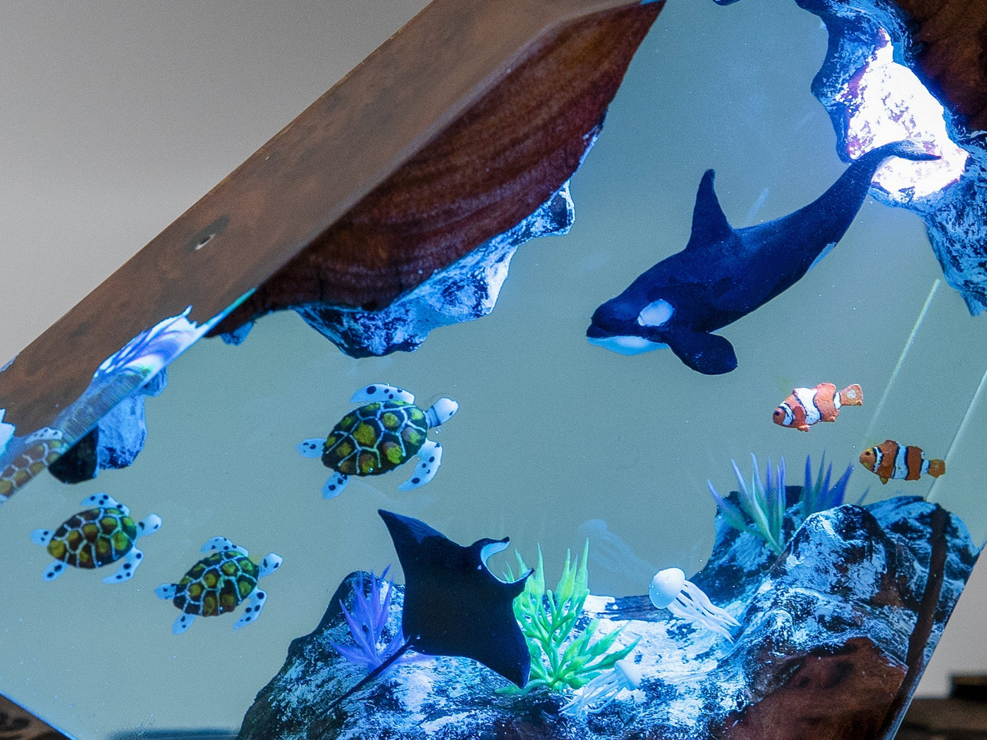 Orca Shark and Turtle Resin Night Lights(OR)