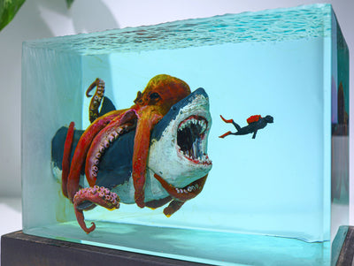 Shark vs Kraken Fight Diorama Megalodon(MTR)