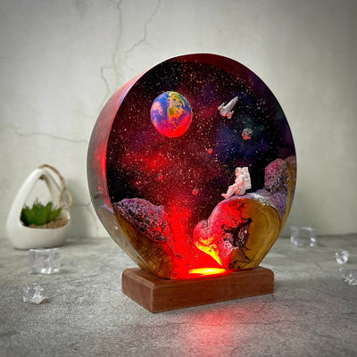 Astronaut and Space Resin Lamp(SGR)