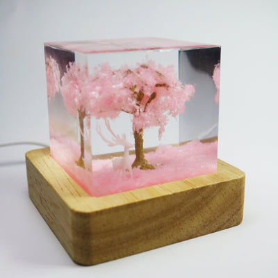 Sakura Scene Square Resin Night Light