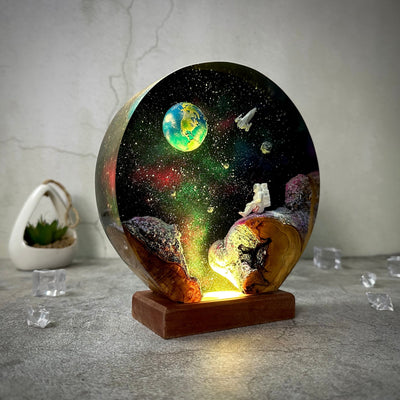 Astronaut and Space Resin Lamp(SGR)